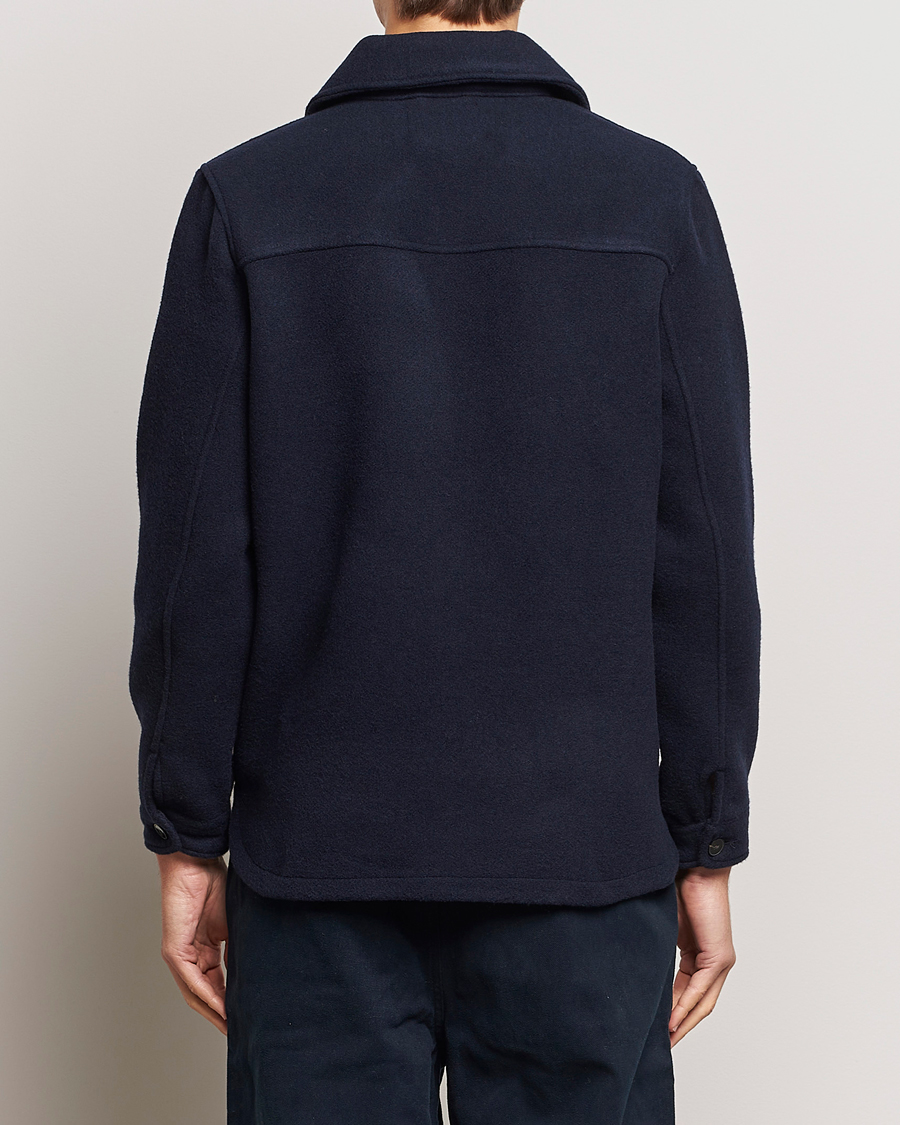 Heren | Overhemden | A Day's March | Epernay Wool Overshirt Navy