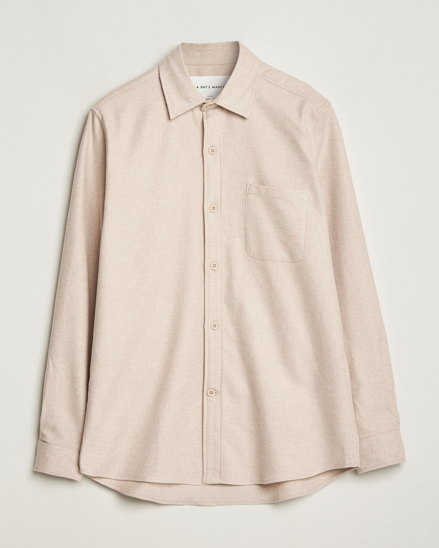 Homme | Chemises | A Day's March | Redhill Heavy Flanell Shirt Sand