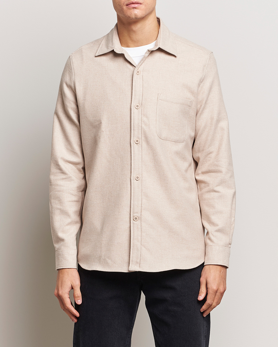 Homme | Chemises | A Day's March | Redhill Heavy Flanell Shirt Sand