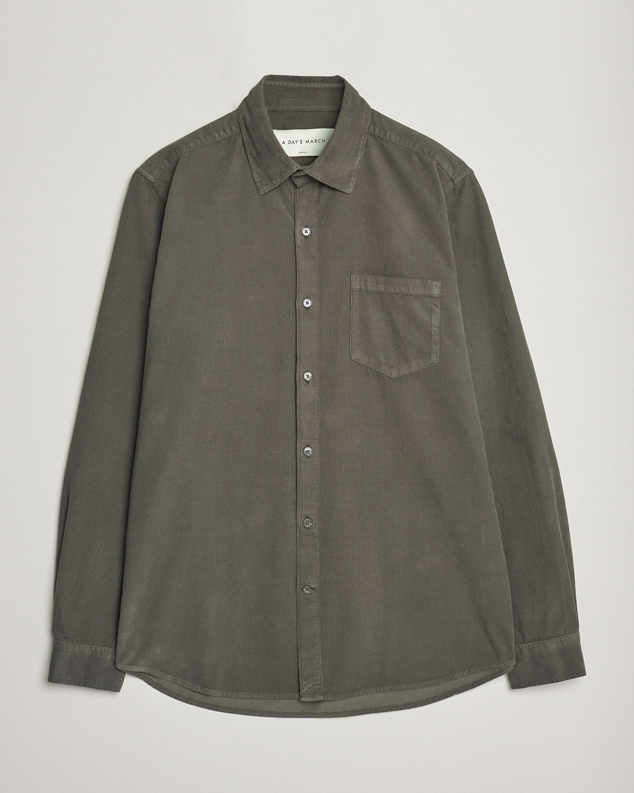 Homme | Chemises | A Day's March | Daintree Baby Cord Shirt Olive