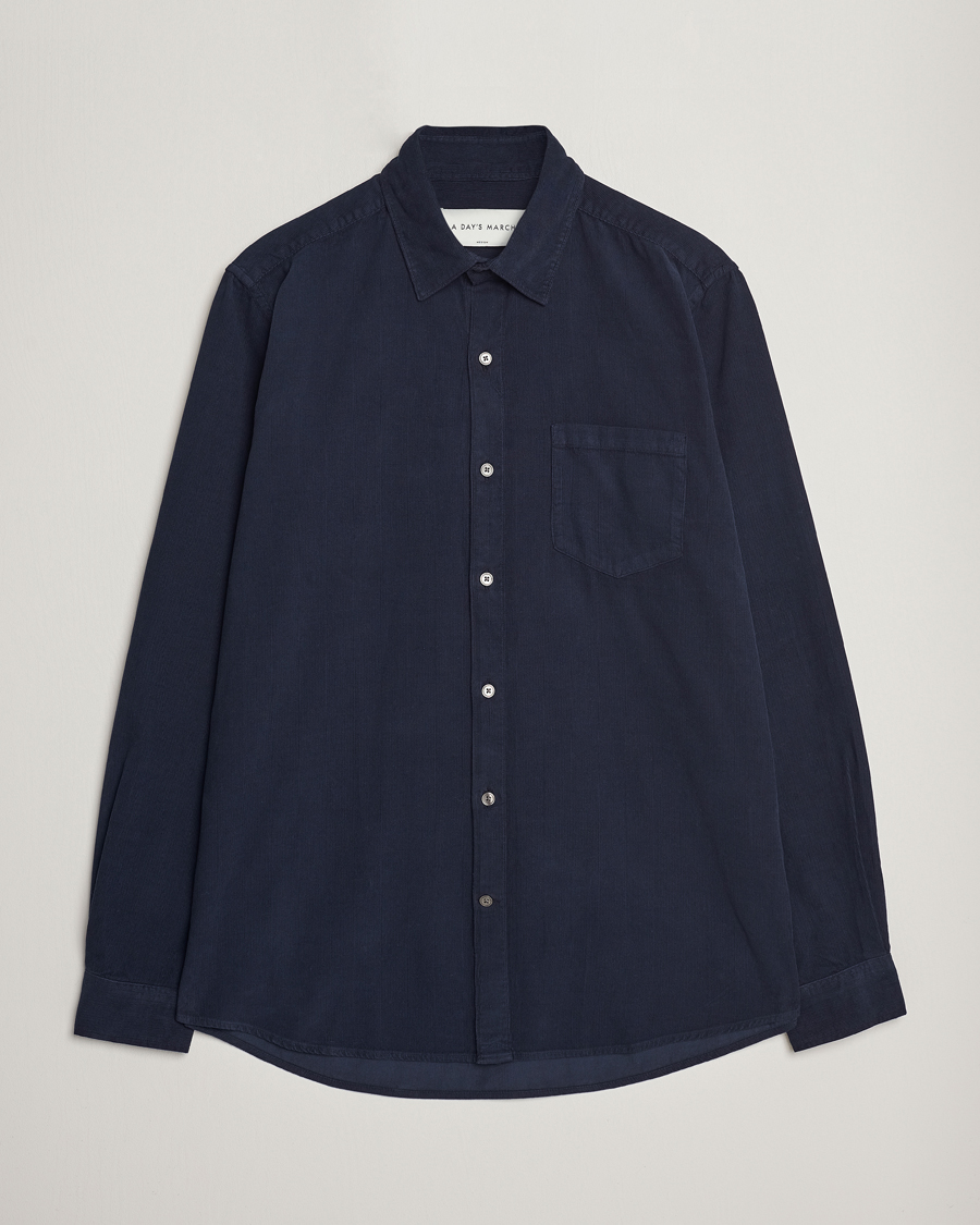 Homme | Chemises | A Day's March | Daintree Baby Cord Shirt Navy