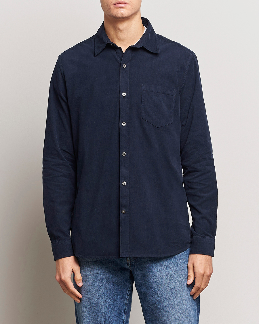 Homme | Chemises | A Day's March | Daintree Baby Cord Shirt Navy