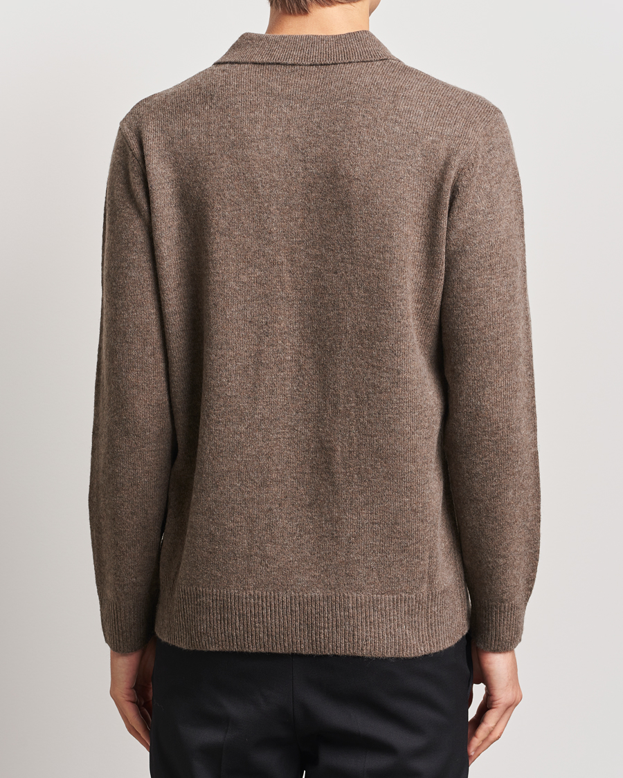 Homme | Pulls Et Tricots | A Day's March | Avoch Lambswool Polo Dark Taupe