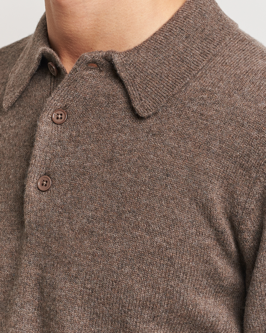 Homme | Pulls Et Tricots | A Day's March | Avoch Lambswool Polo Dark Taupe