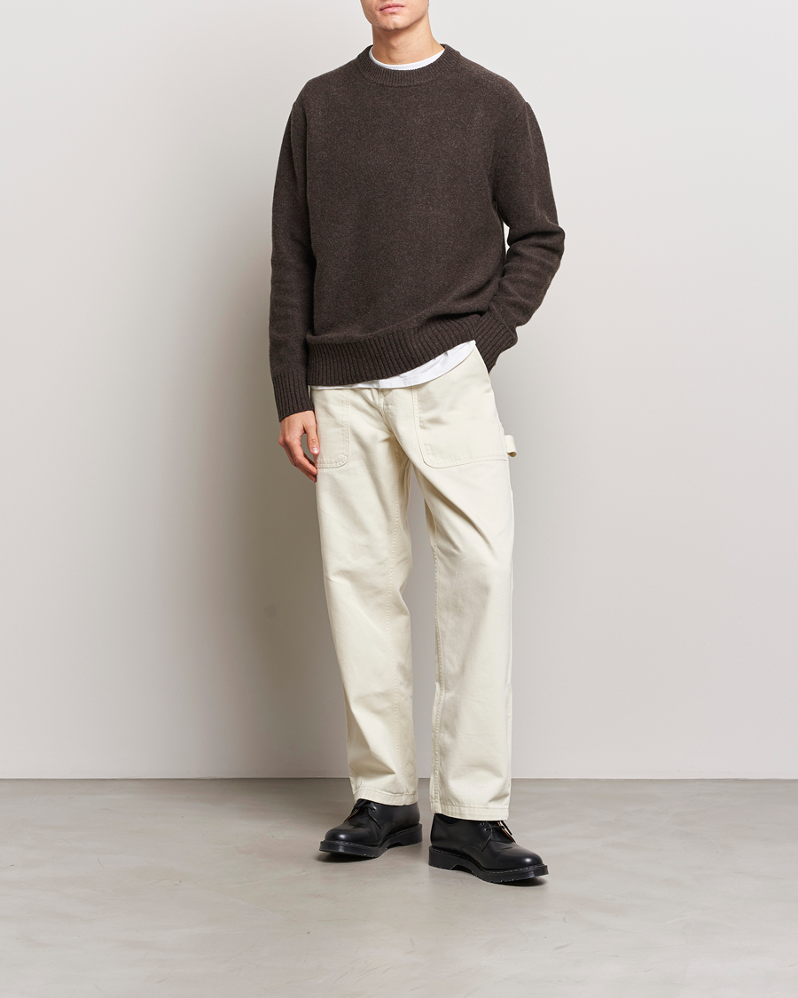 Homme | Pulls Et Tricots | A Day's March | Tietar Boiled Merino Sweater Java Brown