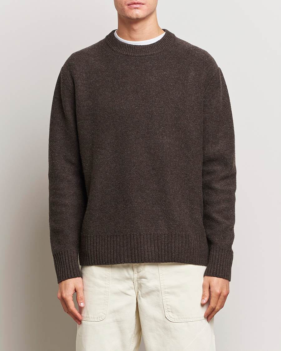Homme | Pulls Et Tricots | A Day's March | Tietar Boiled Merino Sweater Java Brown