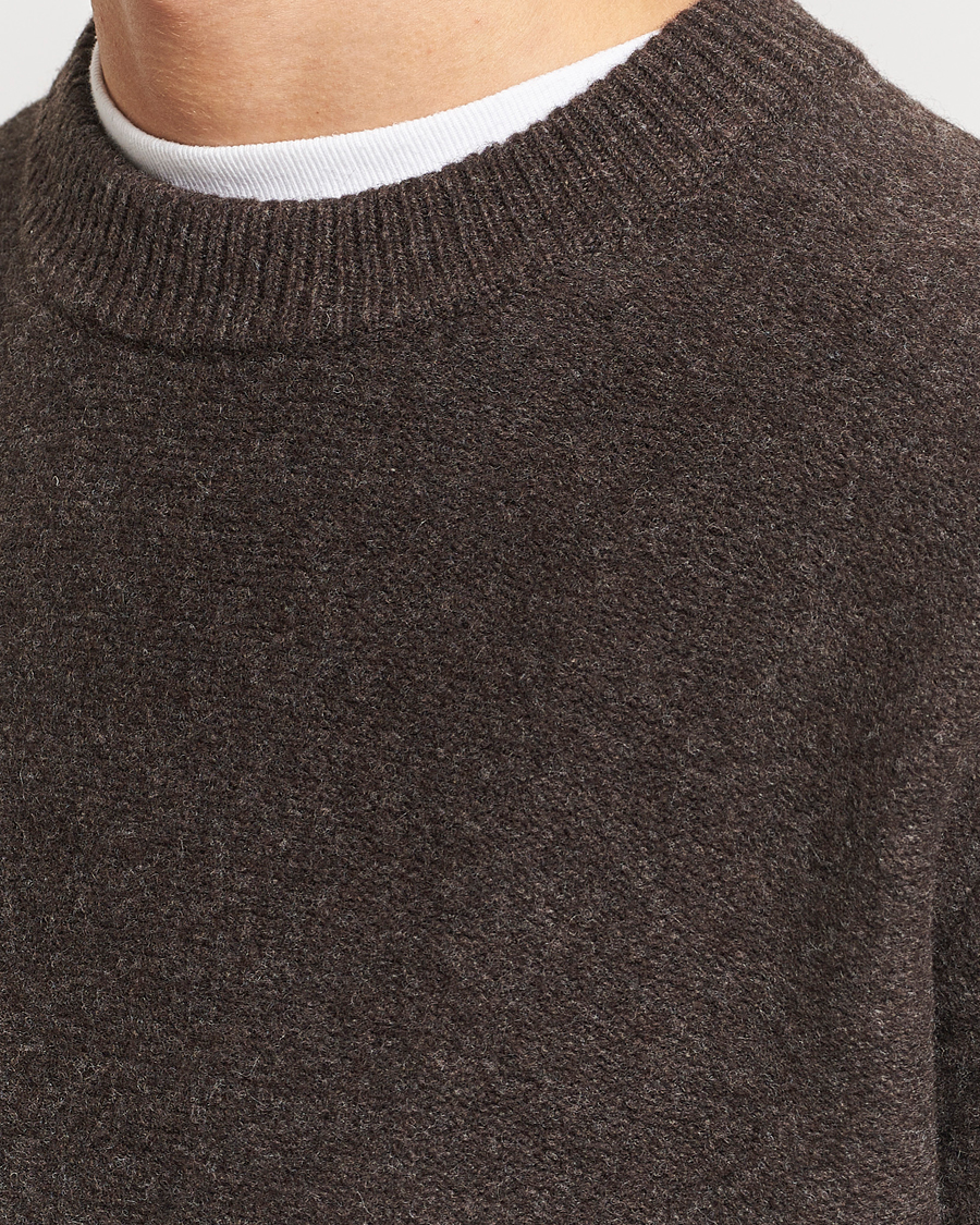 Homme | Pulls Et Tricots | A Day's March | Tietar Boiled Merino Sweater Java Brown