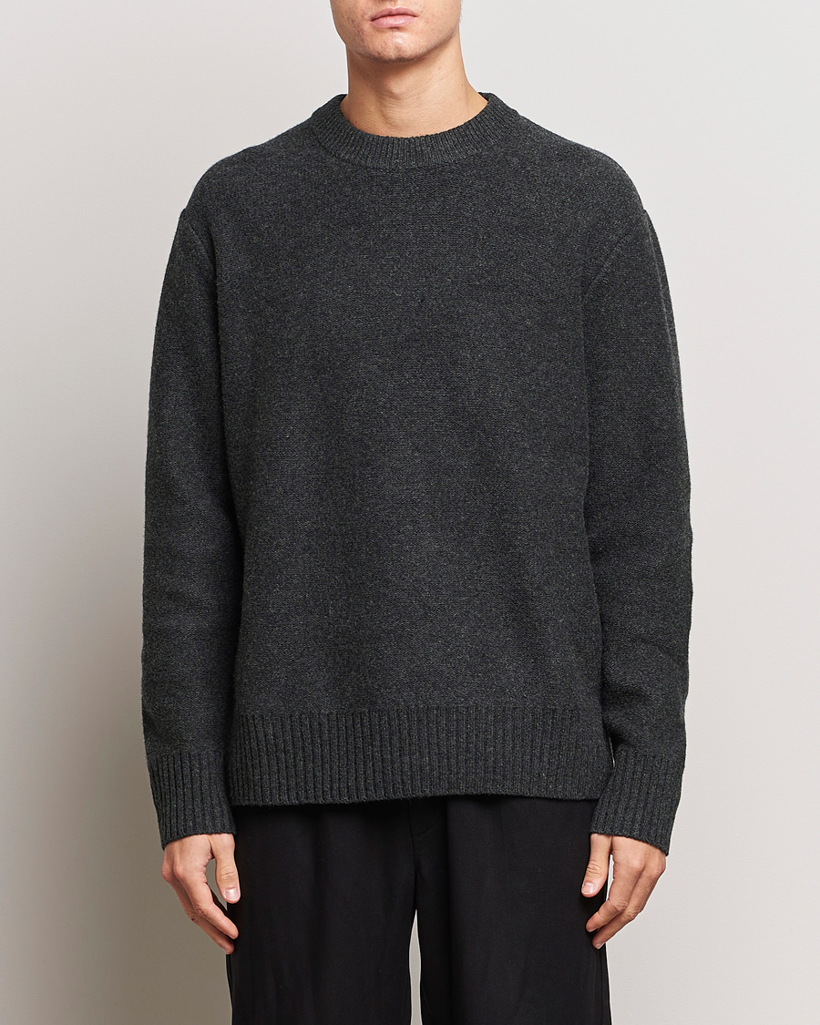 Homme | Pulls Et Tricots | A Day's March | Tietar Boiled Merino Sweater Anthracite