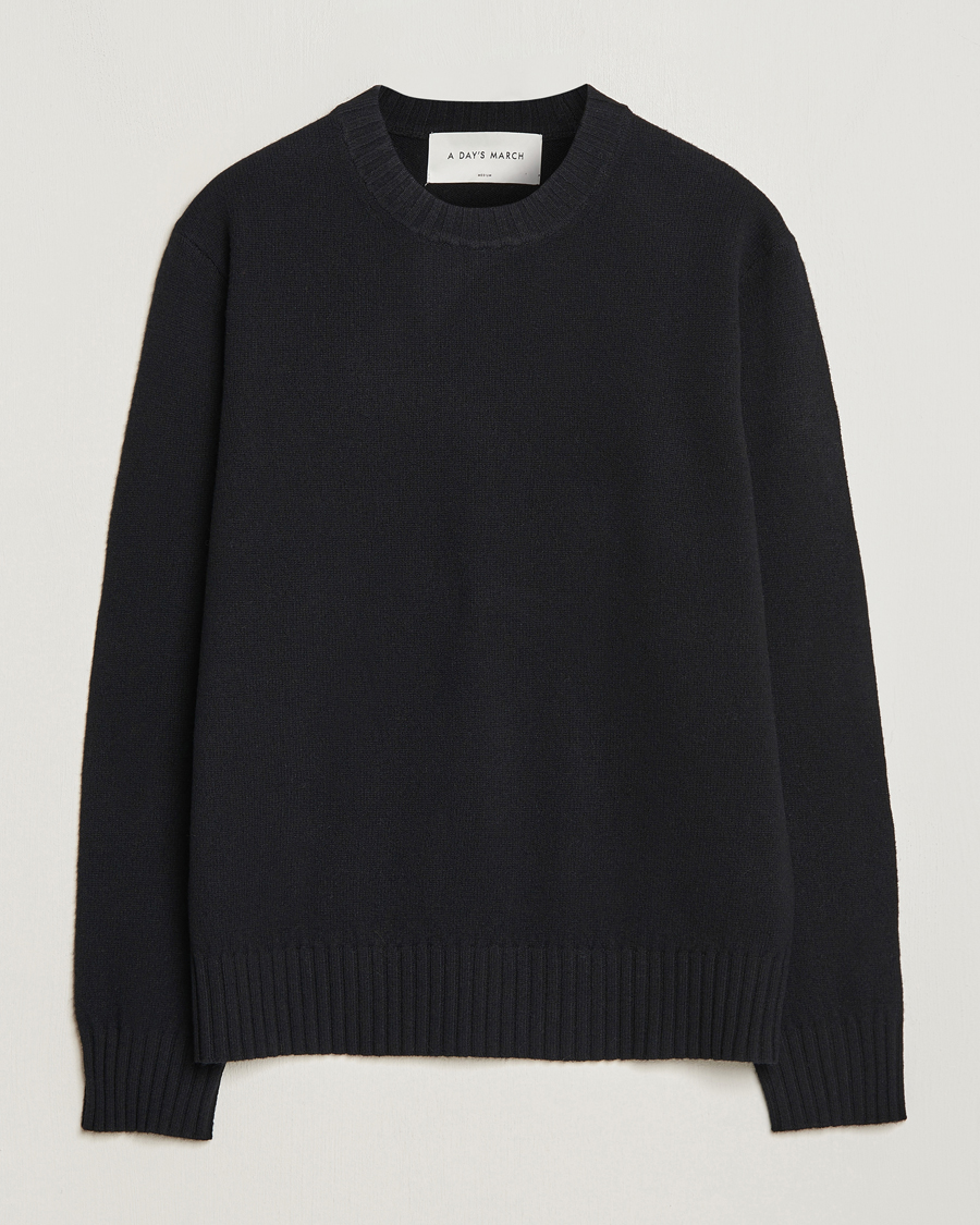 Homme | Pulls Et Tricots | A Day's March | Marlow Lambswool Crew Black