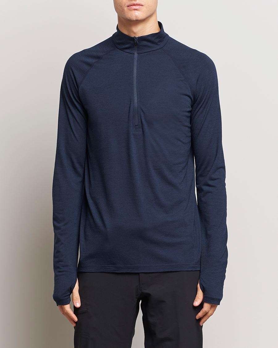 Homme | Pulls Et Tricots | Houdini | Desoli Merino Light Half Zip Blue Illusion
