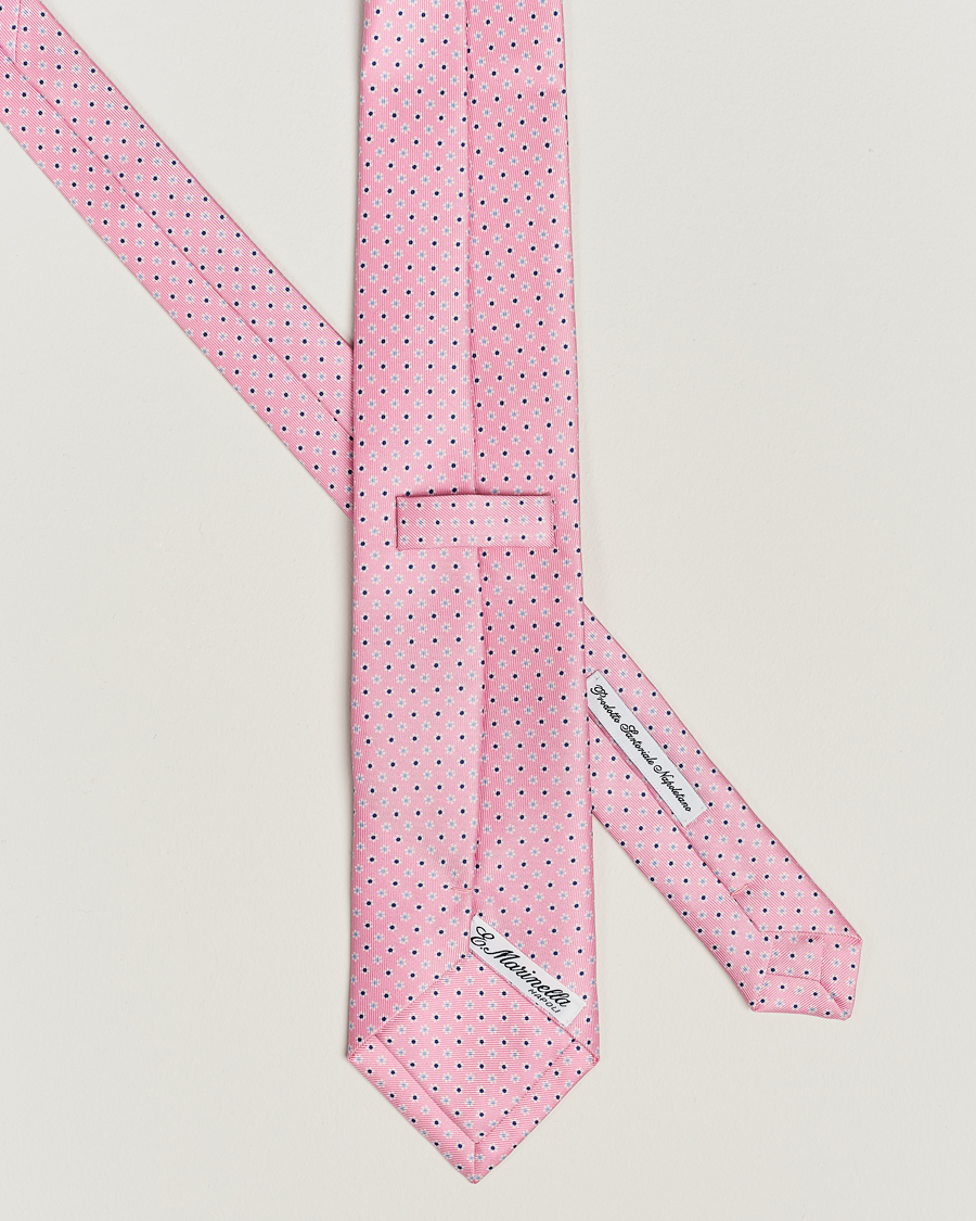 Homme | E. Marinella 3-Fold Printed Silk Tie Pink | E. Marinella | 3-Fold Printed Silk Tie Pink