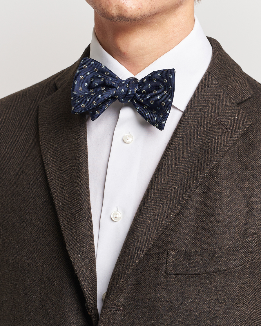 Homme | E. Marinella Silk Bow Tie Navy | E. Marinella | Silk Bow Tie Navy