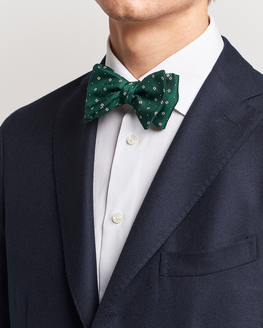 Homme | E. Marinella Silk Bow Tie Dark Green | E. Marinella | Silk Bow Tie Dark Green