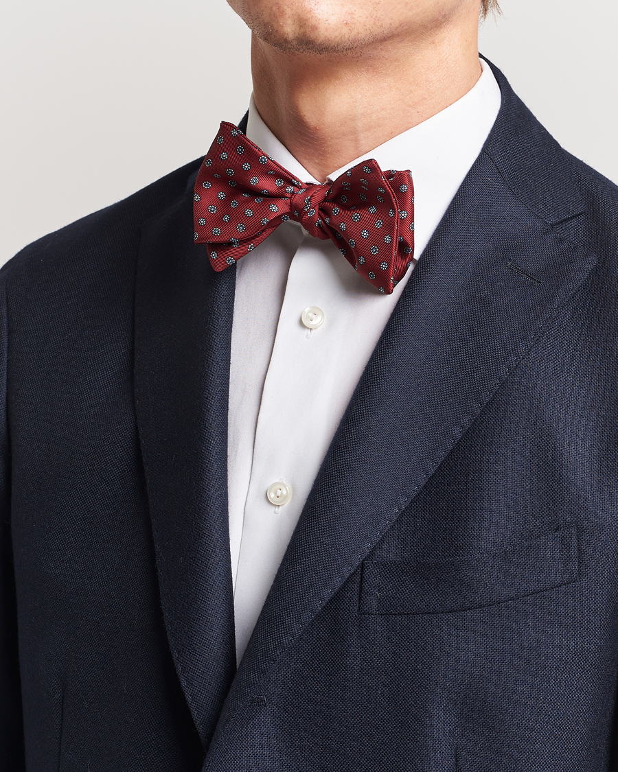 Heren | E. Marinella Silk Bow Tie Burgundy | E. Marinella | Silk Bow Tie Burgundy