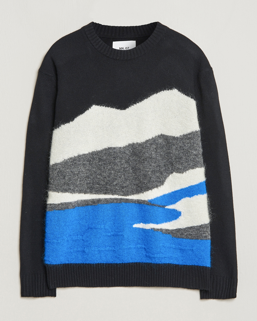 Homme | Pulls Et Tricots | NN07 | Jason Mohair Wool Sweater Black Multi