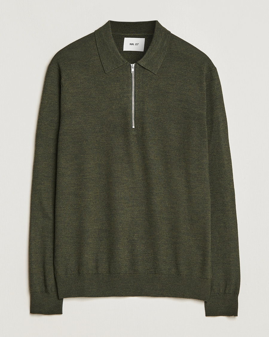 Homme | Pulls Et Tricots | NN07 | Sergio Half-Zip Polo Dark Green