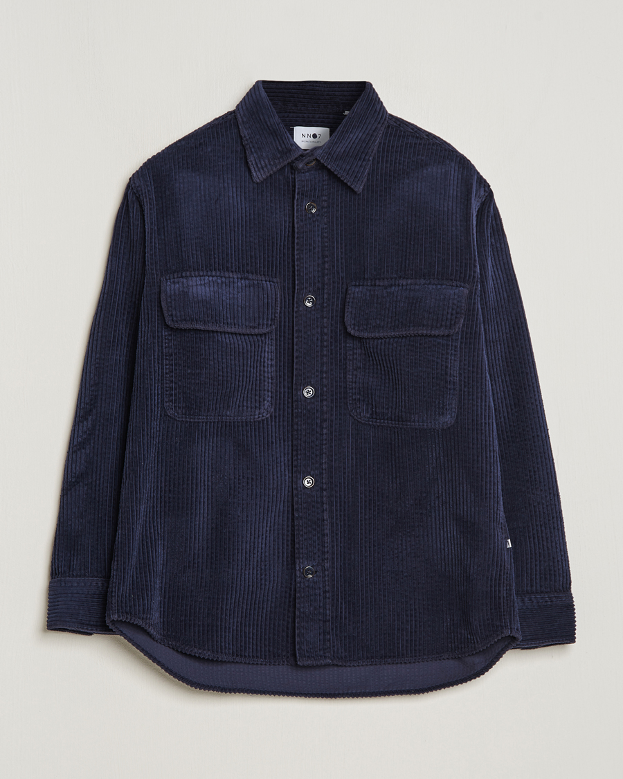 Homme | Chemises | NN07 | Folmer Corduroy Shirt Navy Blue