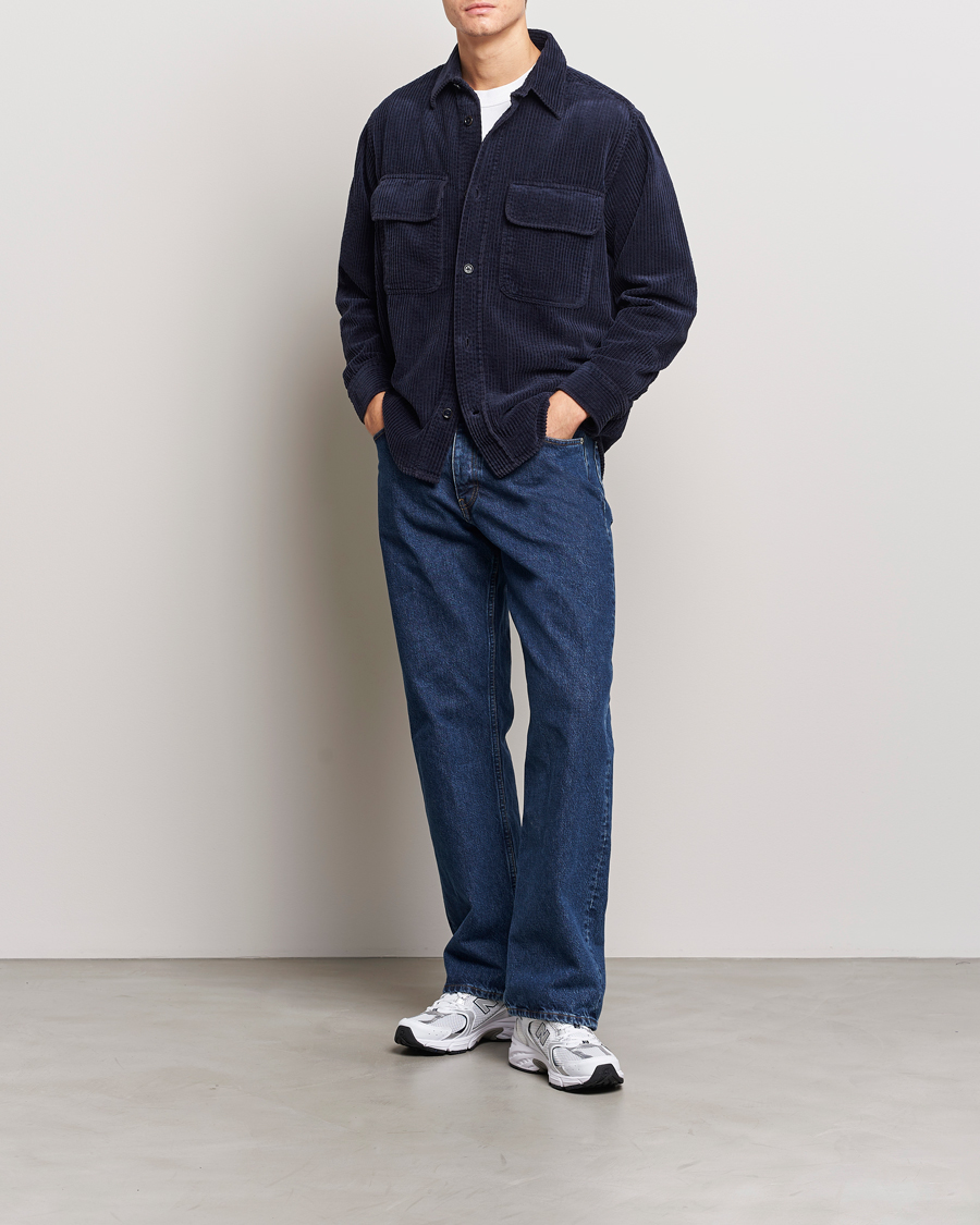 Homme | Chemises | NN07 | Folmer Corduroy Shirt Navy Blue