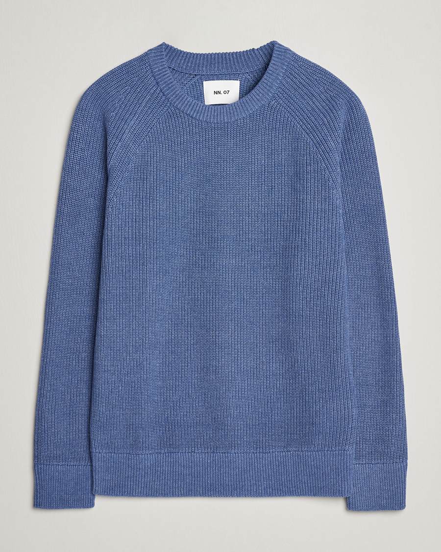 Homme | Pulls Et Tricots | NN07 | Jacobo Cotton Knitted Crew Neck Grey Blue