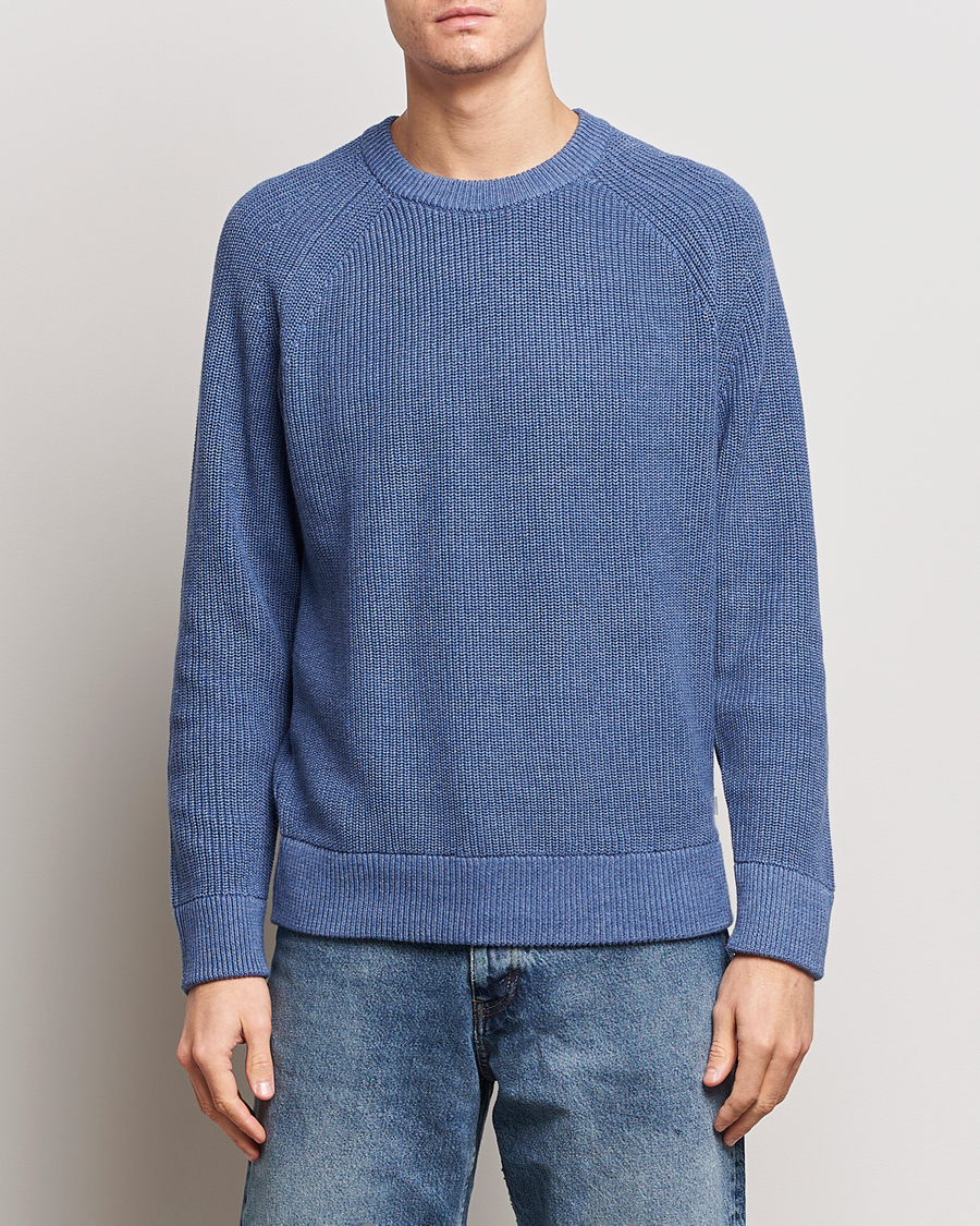 Homme | Pulls Et Tricots | NN07 | Jacobo Cotton Knitted Crew Neck Grey Blue