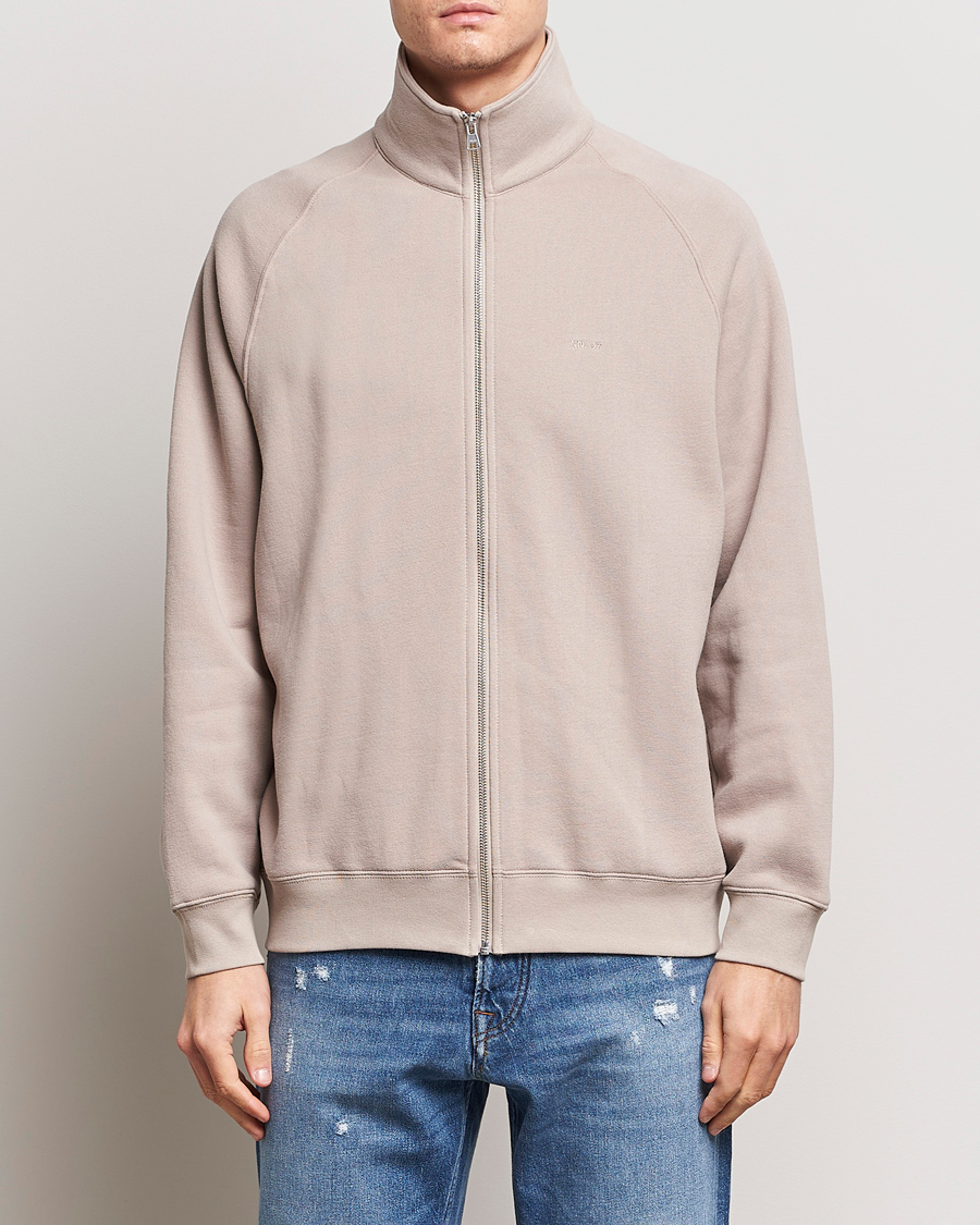 Heren | Truien | NN07 | Carlo Full-Zip Sweatshirt Khaki Sand