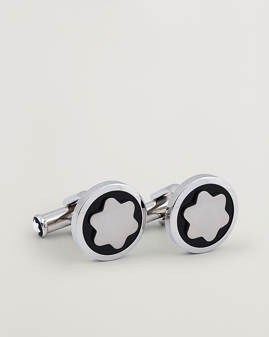 Heren | Manchetknopen | Montblanc | Cufflinks Steel Snowcap Onyx