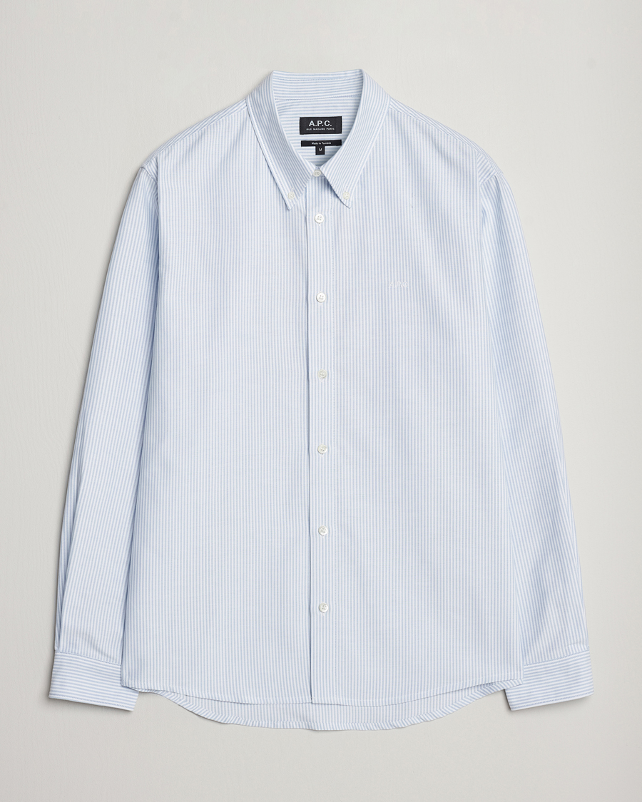 Homme | Chemises | A.P.C. | Greg Striped Oxford Shirt Blue/White