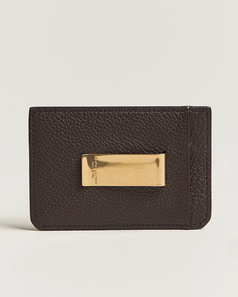 Homme | Ralph Lauren Purple Label Pebbled Calfskin Cardholder Dark Brown | Ralph Lauren Purple Label | Pebbled Calfskin Cardholder Dark Brown
