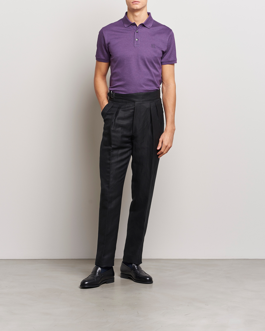 Heren | Polo's | Ralph Lauren Purple Label | Mercerized Cotton Polo Purple Melange