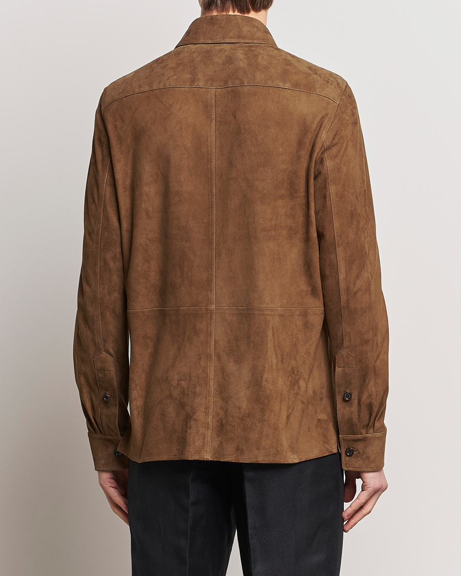 Heren | Jassen | Ralph Lauren Purple Label | Suede Shirt Jacket Dark Brown