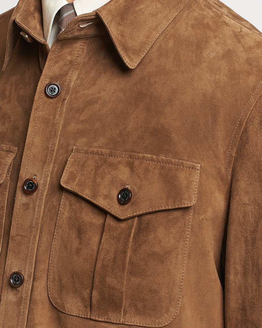 Homme | Manteaux Et Vestes | Ralph Lauren Purple Label | Suede Shirt Jacket Dark Brown