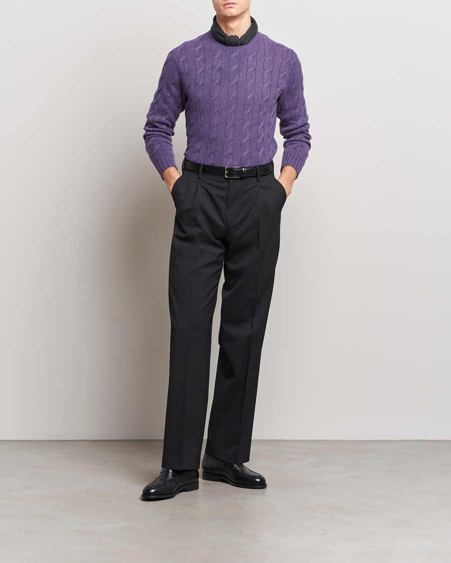 Homme | Pulls Et Tricots | Ralph Lauren Purple Label | Cashmere Cable Sweater Purple Melange