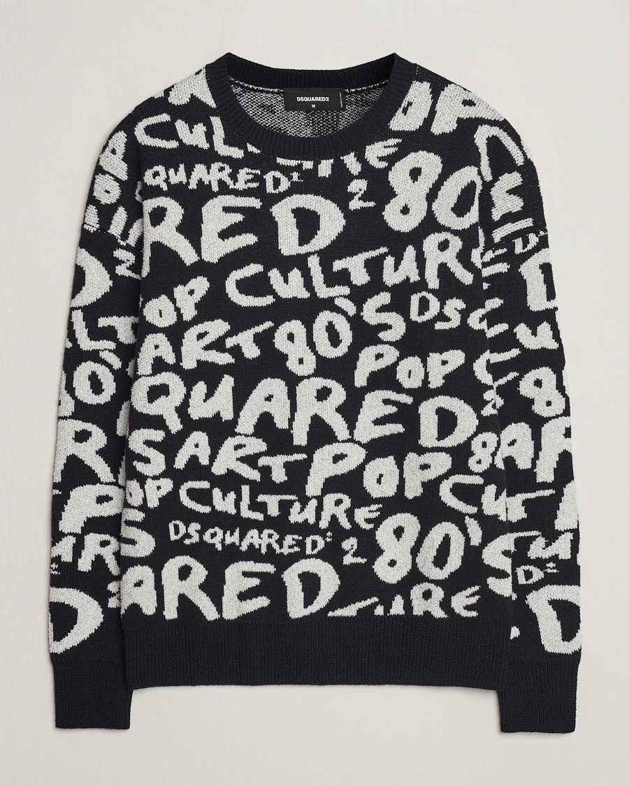 Homme | Pulls Et Tricots | Dsquared2 | Pop 80's Crew Neck Knitted Sweater Black