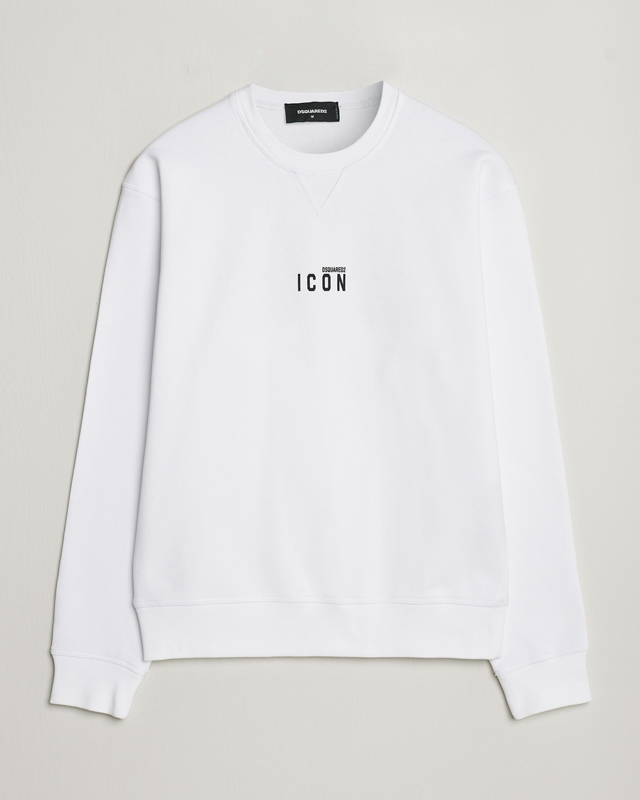 Homme | Pulls Et Tricots | Dsquared2 | Icon Small Logo Crew Neck Sweatshirt White