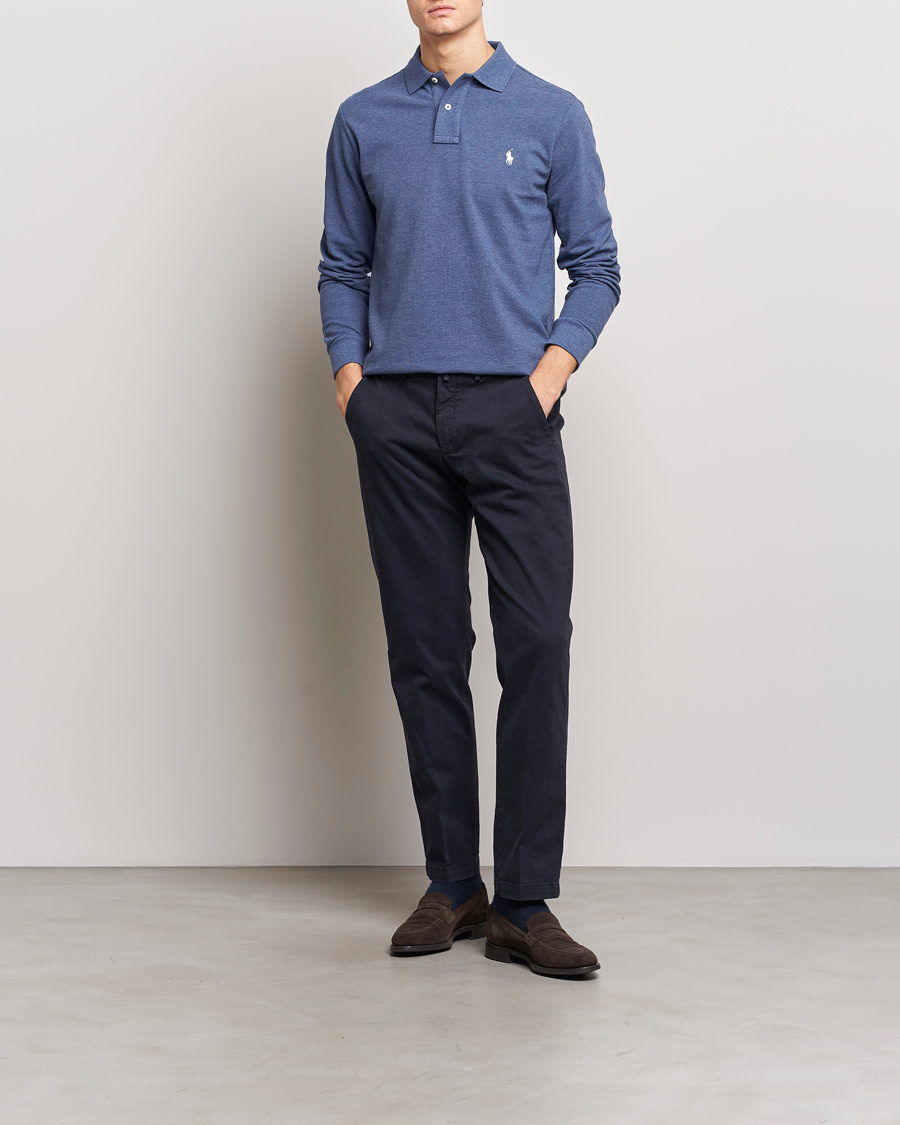 Heren | Truien | Polo Ralph Lauren | Custom Slim Fit Long Sleeve Polo Navy Heather