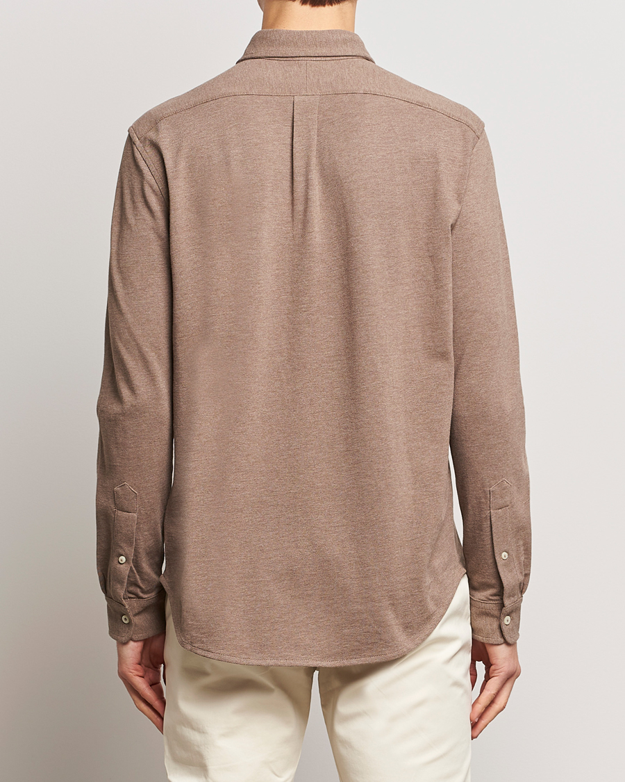 Homme | Chemises | Polo Ralph Lauren | Slim Fit Featherweight Mesh Shirt Dark Taupe Heather