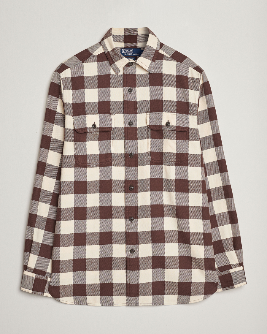 Homme | Chemises | Polo Ralph Lauren | Ranch Checked Pocket Overshirt Cream/Brown