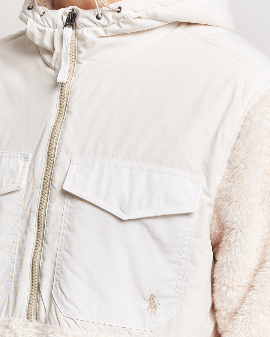 Homme | Pulls Et Tricots | Polo Ralph Lauren | Curly Sherpa/Nylon Half Zip Hoodie Cream Multi