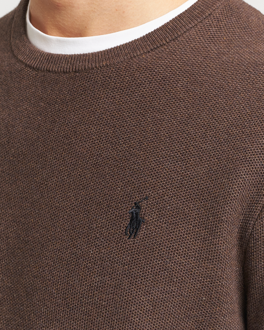 Homme | Pulls Et Tricots | Polo Ralph Lauren | Textured Cotton Crew Neck Sweater Spa Brown Heather