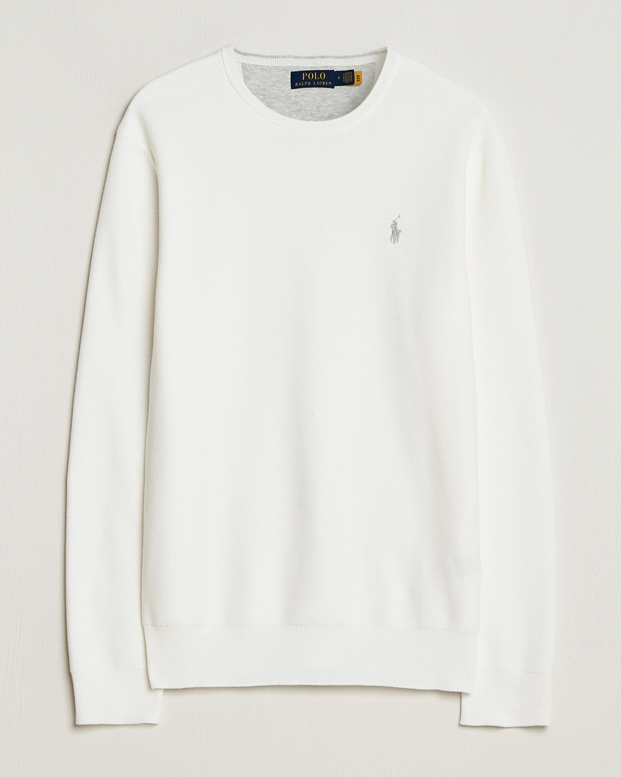 Heren | Truien | Polo Ralph Lauren | Textured Cotton Crew Neck Sweater Deckwash White