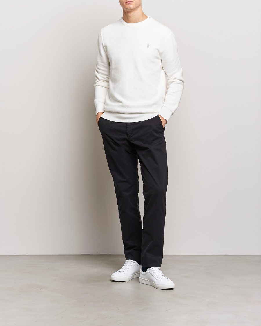 Heren | Truien | Polo Ralph Lauren | Textured Cotton Crew Neck Sweater Deckwash White
