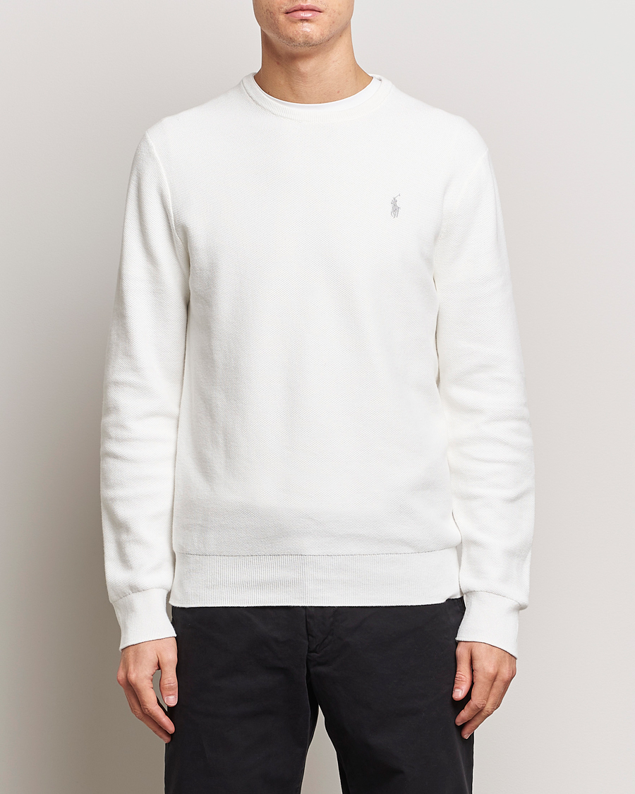 Heren | Truien | Polo Ralph Lauren | Textured Cotton Crew Neck Sweater Deckwash White