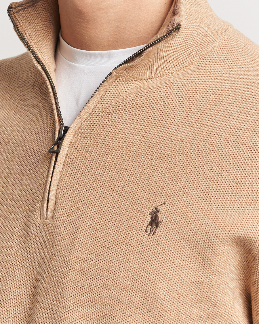 Heren | Truien | Polo Ralph Lauren | Textured Half Zip Camel Melange