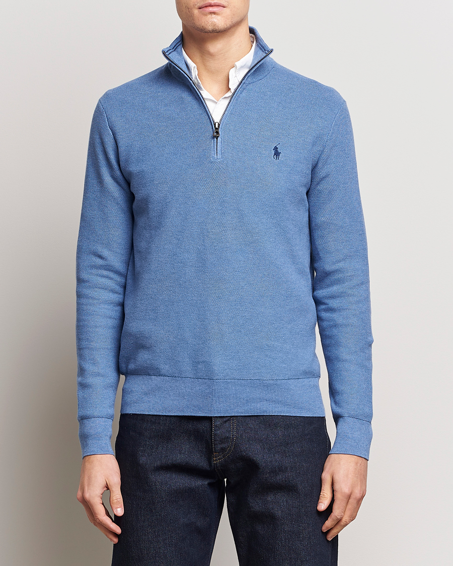 Heren | Truien | Polo Ralph Lauren | Textured Half-Zip Blue Heather