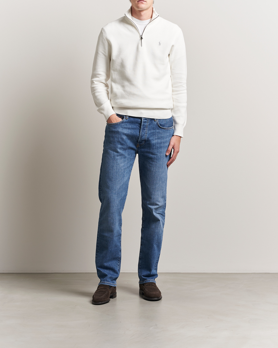 Homme | Pulls Et Tricots | Polo Ralph Lauren | Textured Half Zip Deckwash White