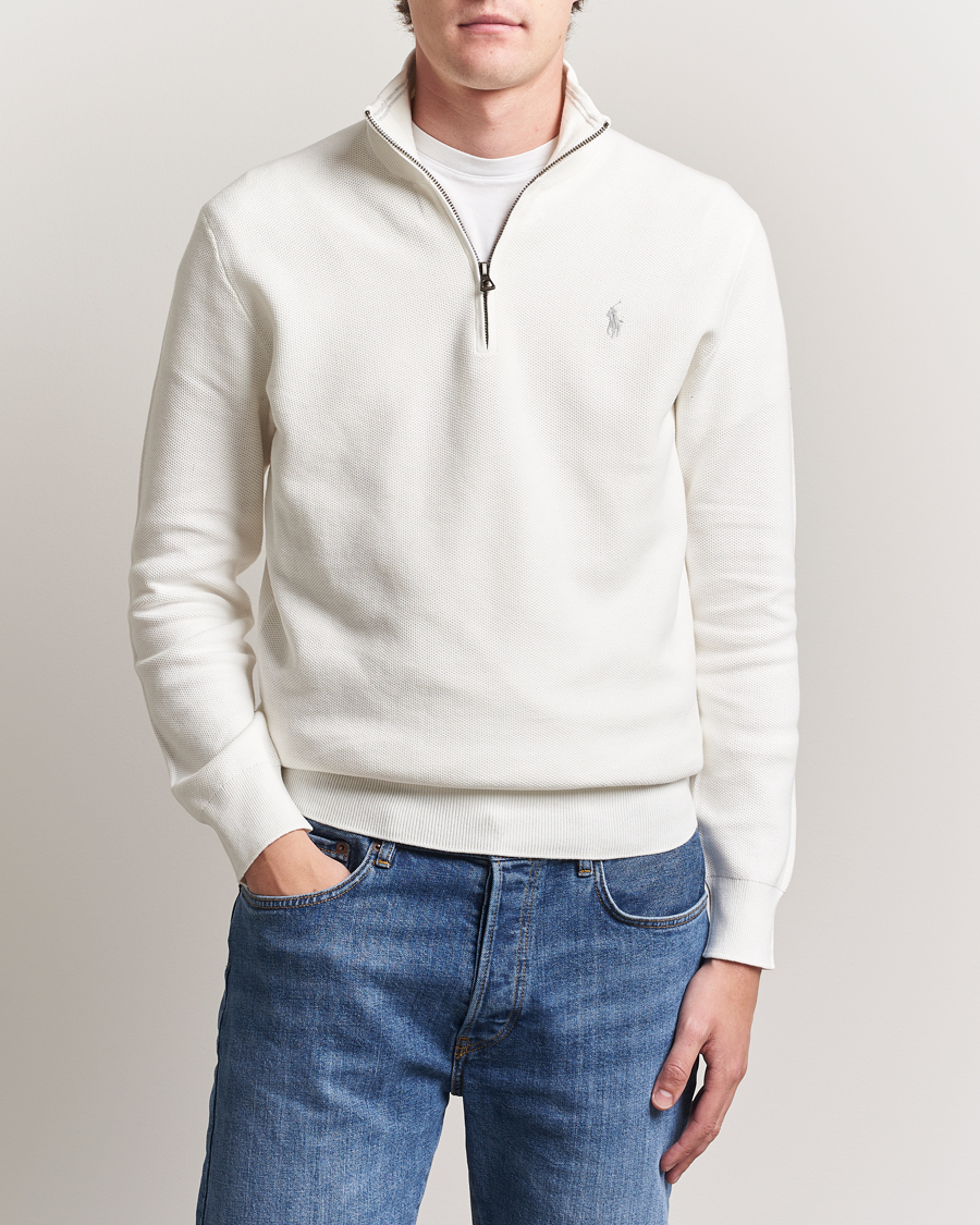 Homme | Pulls Et Tricots | Polo Ralph Lauren | Textured Half Zip Deckwash White