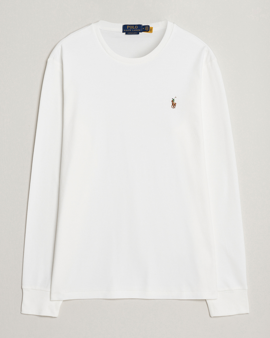Heren | T-shirts | Polo Ralph Lauren | Luxury Pima Cotton Long Sleeve T-Shirt White