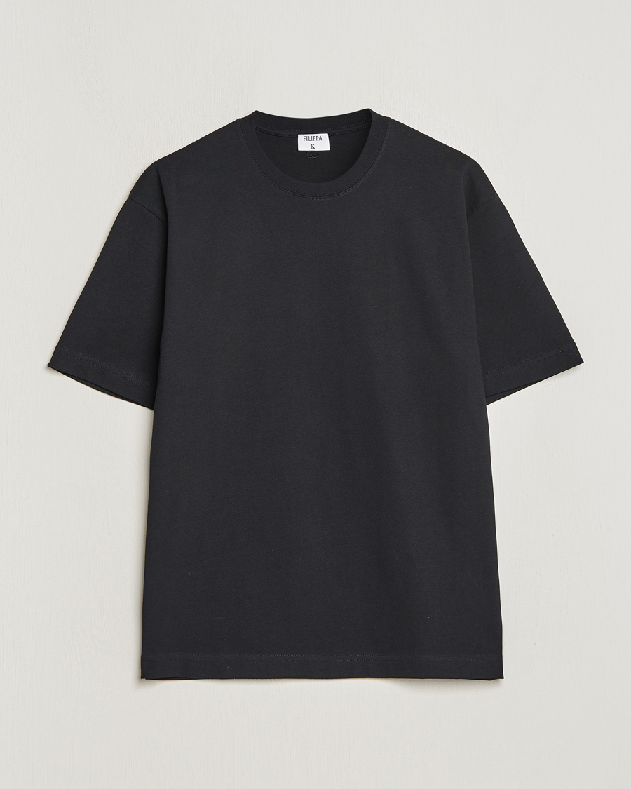 Homme | T-shirts | Filippa K | Heavy Cotton Crew Neck T-Shirt Black