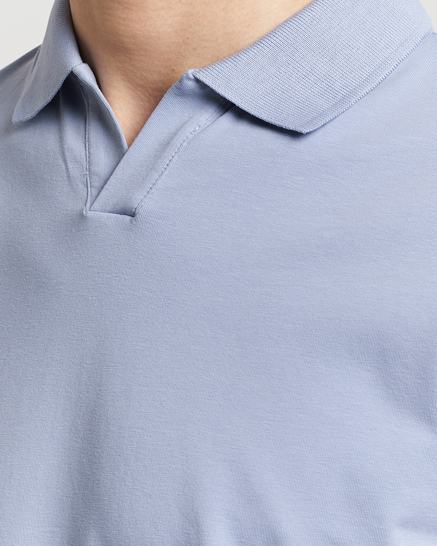 Heren | Polo's | Filippa K | Soft Lycra Polo T-Shirt Faded Blue