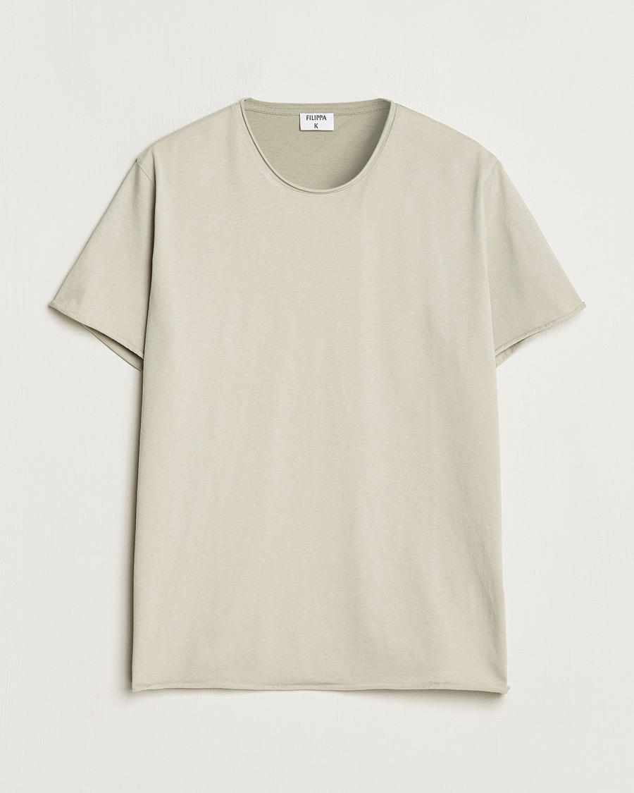 Heren | T-shirts | Filippa K | Roll Neck Crew Neck T-Shirt Light Sage